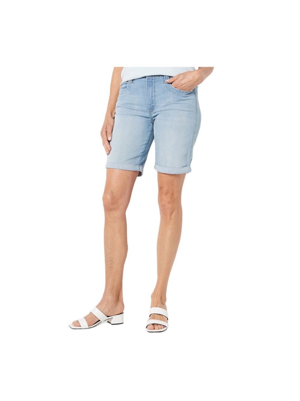 NWT NYDJ Higher Rise Lightweight Denim Ella Shorts Charmed - Regular Sz 4